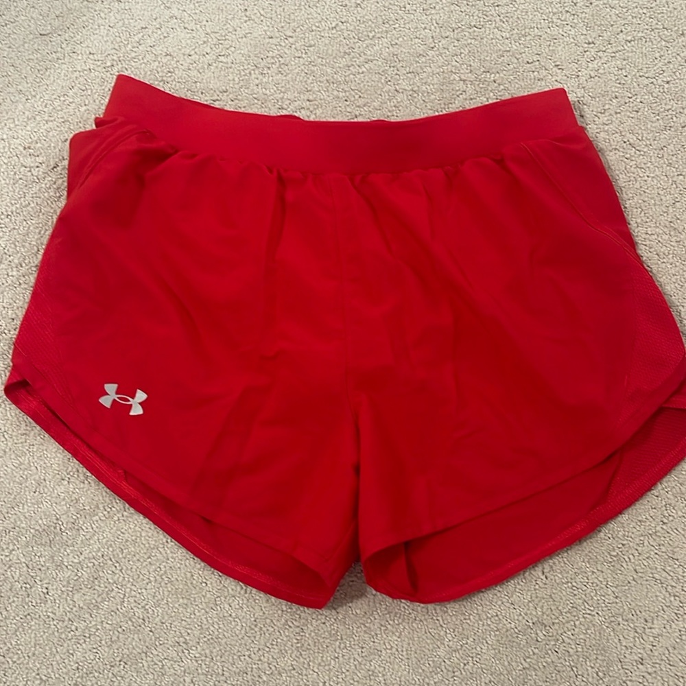 Under Armour red athletic shorts size small